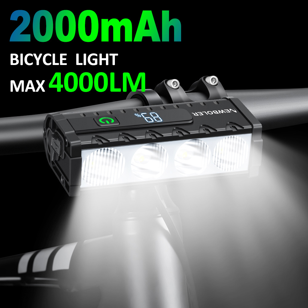 Mountain Biking Backpack - NEWBOLER Bicycle Light Front 4000Lumen Bike