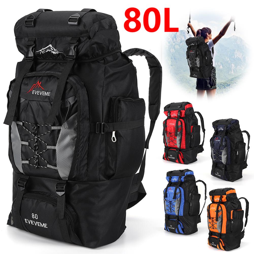Men'S Mountain Biking Shoes - 80L Waterproof Hiking Camping Backpack Trekking