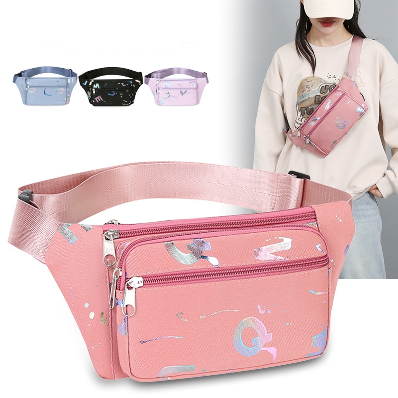 Mountain Biking Waist Pack - Fanny Packs Women Bronzing Printing Belt