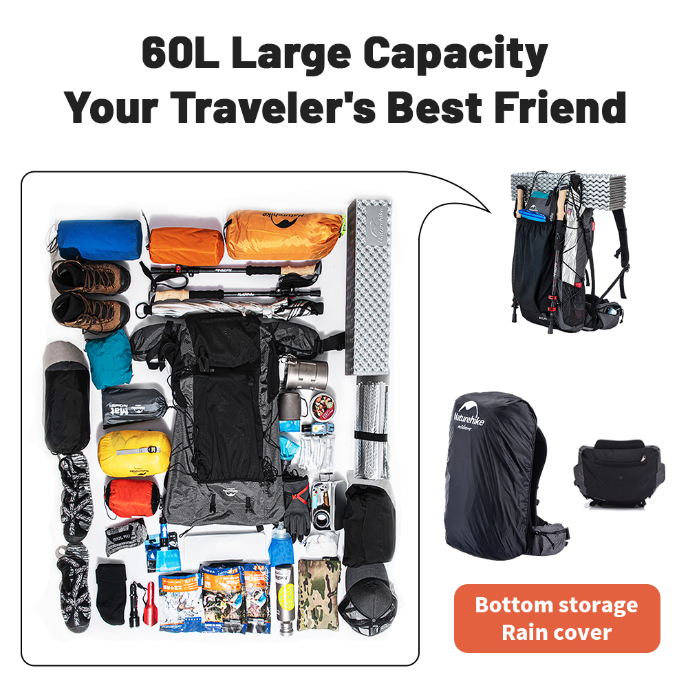 Naturehike Camping Backpack 60 - Mountain Biking Backpack บทวิจารณ์และราคา