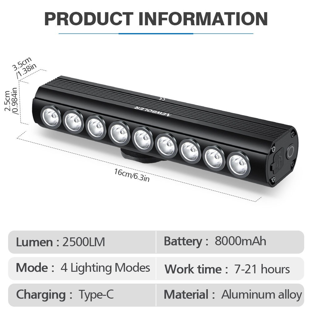 NEWBOLER 8000mAh Bicycle Light - Mountain Biking Backpack บทวิจารณ์และราคา