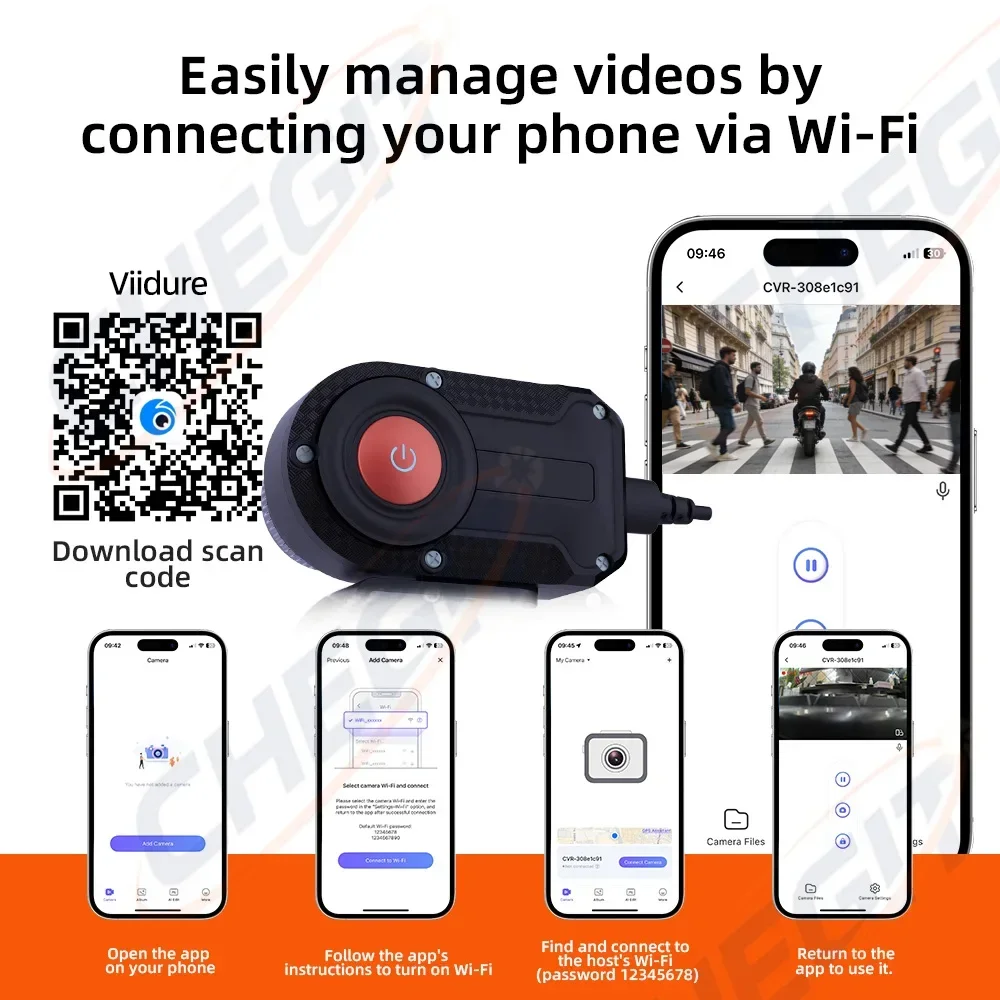 Motorcycle DVR 2K HD WiFi With - Mountain Biking Images บทวิจารณ์และราคา