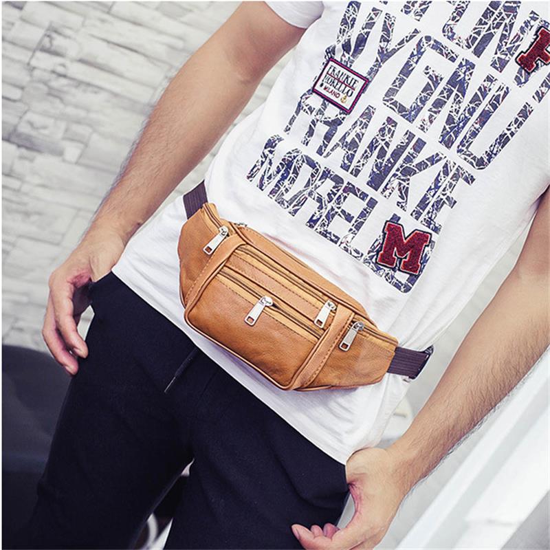 Men's Waist Bag Top Layer Cowh - Mountain Biking Waist Pack บทวิจารณ์และราคา