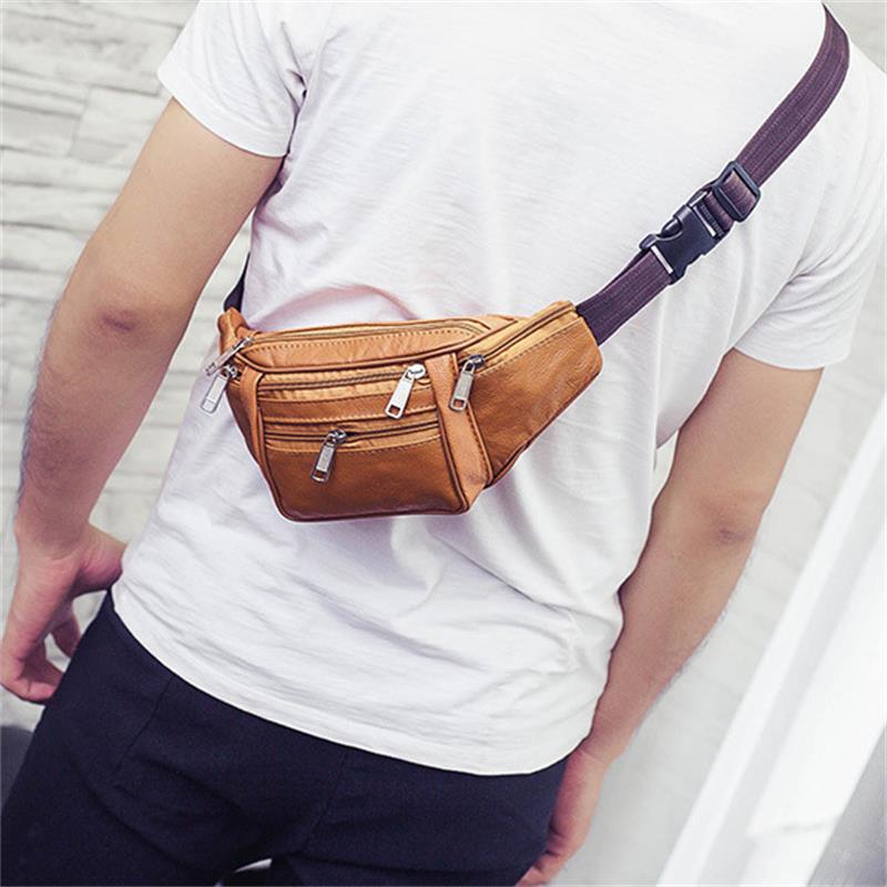 Men's Waist Bag Top Layer Cowh - Mountain Biking Waist Pack บทวิจารณ์และราคา