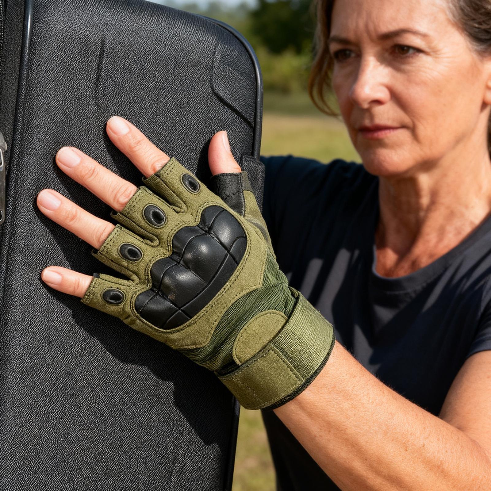 Bike Gloves Half Finger Shock  - Mountain Biking For Fitness บทวิจารณ์และราคา