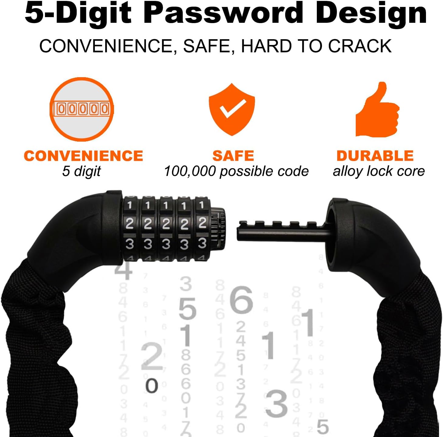 Bike Chain Lock, 5 Digit Combi - Mountain Biking Images บทวิจารณ์และราคา