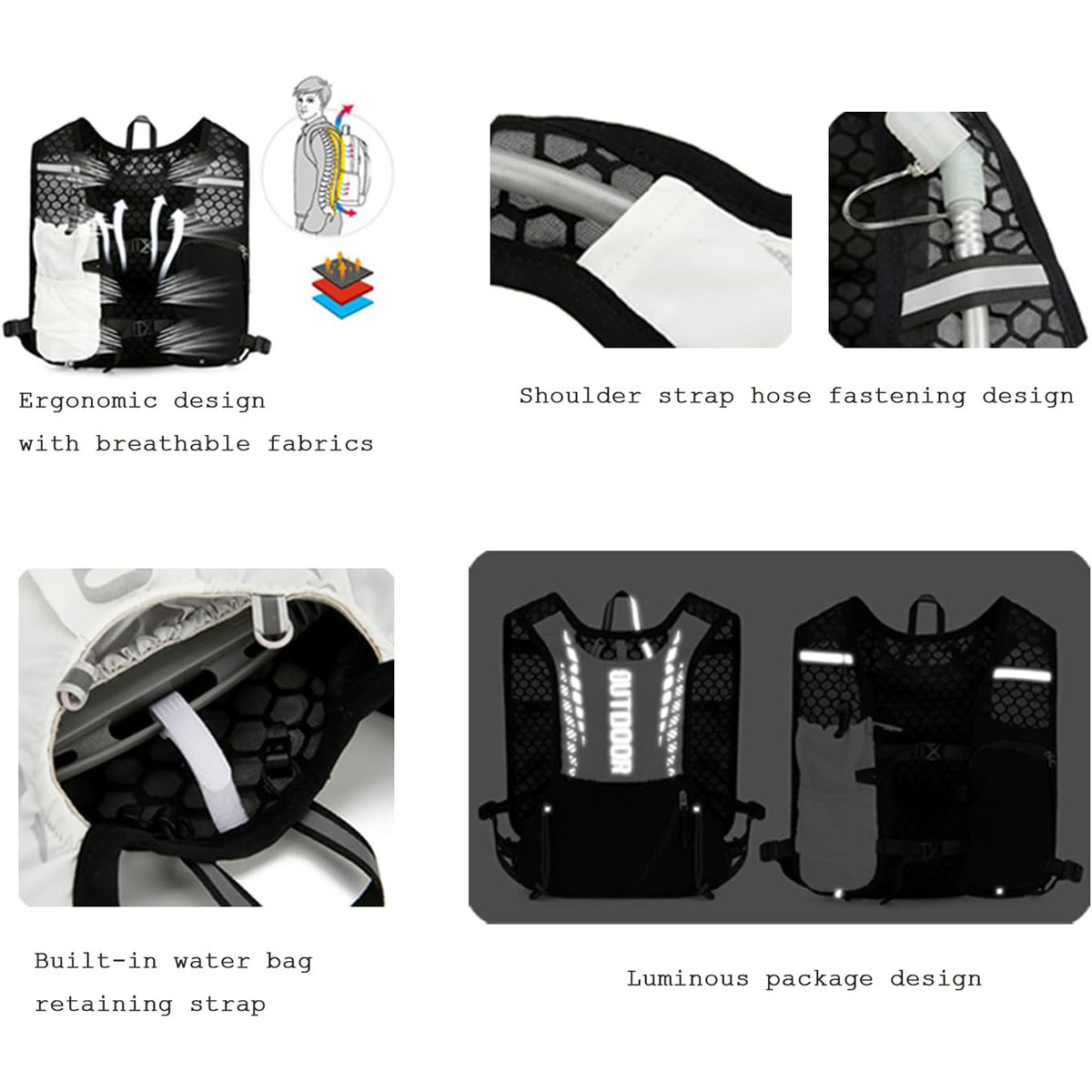 Reflective Running Hydration V - Mountain Biking Backpack บทวิจารณ์และราคา
