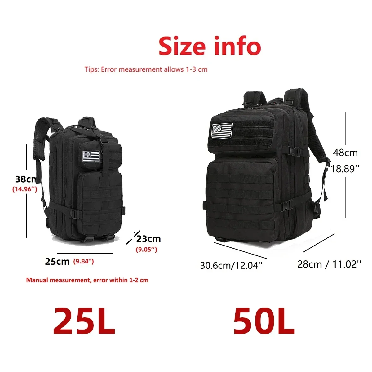 25L/50L Tactical Backpack Moll - Mountain Biking Waist Pack บทวิจารณ์และราคา