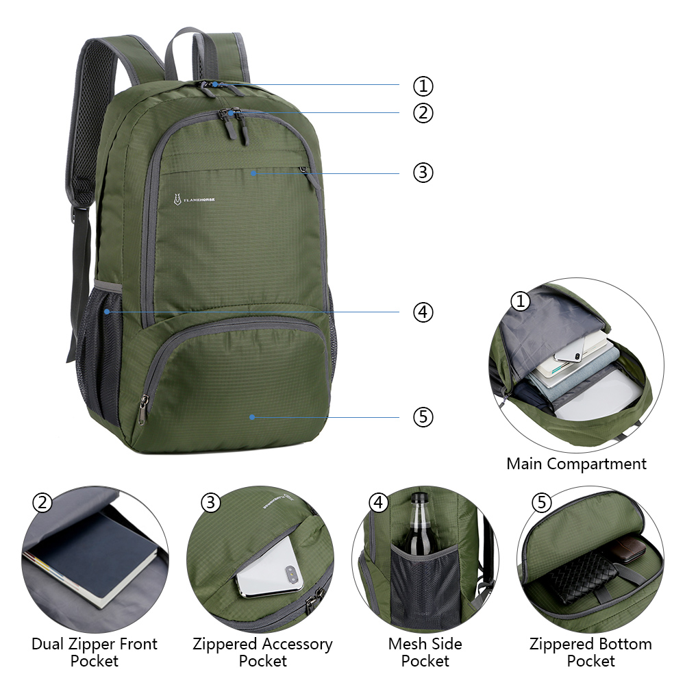 Lightweight Foldable Backpack  - Mountain Biking Backpack บทวิจารณ์และราคา
